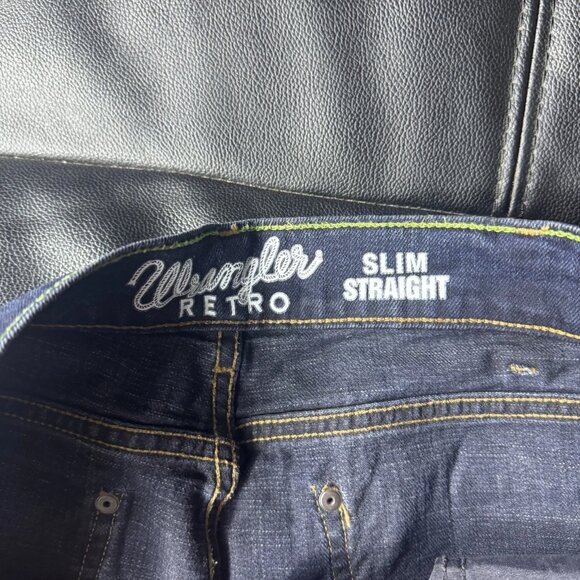 Wrangler Retro Men's Slim Fit Straight Leg Cowboy Western Jeans Blue Denim 33x34 - Picture 14 of 16